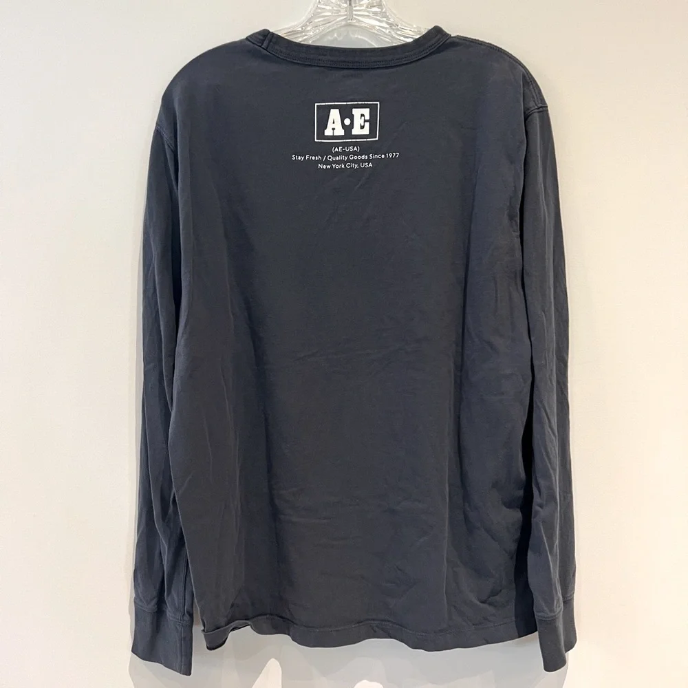 American Eagle Long sleeve T-shirt. Blue/Gray men’s M standard fit - Picture 2 of 4